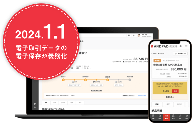 2024.1.1 電子取引データの電子保存が義務化