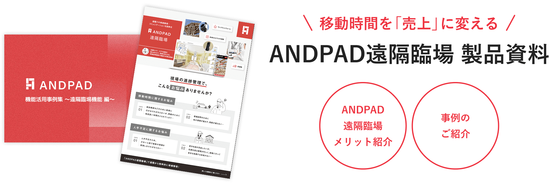移動時間を「売上」に変える ANDPAD遠隔臨場 製品資料